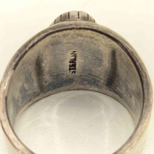 インディアンジュエリー INDIAN JEWELRY STERLING 刻印 ターコイズ デザイン リング メンズ  17号